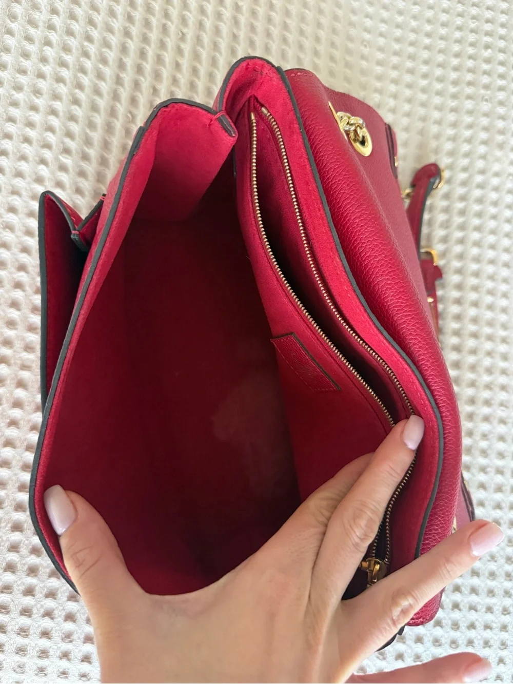 Louis Vuitton Red Monogram Empreinte Vavin PM Crossbody with Gold Hardware